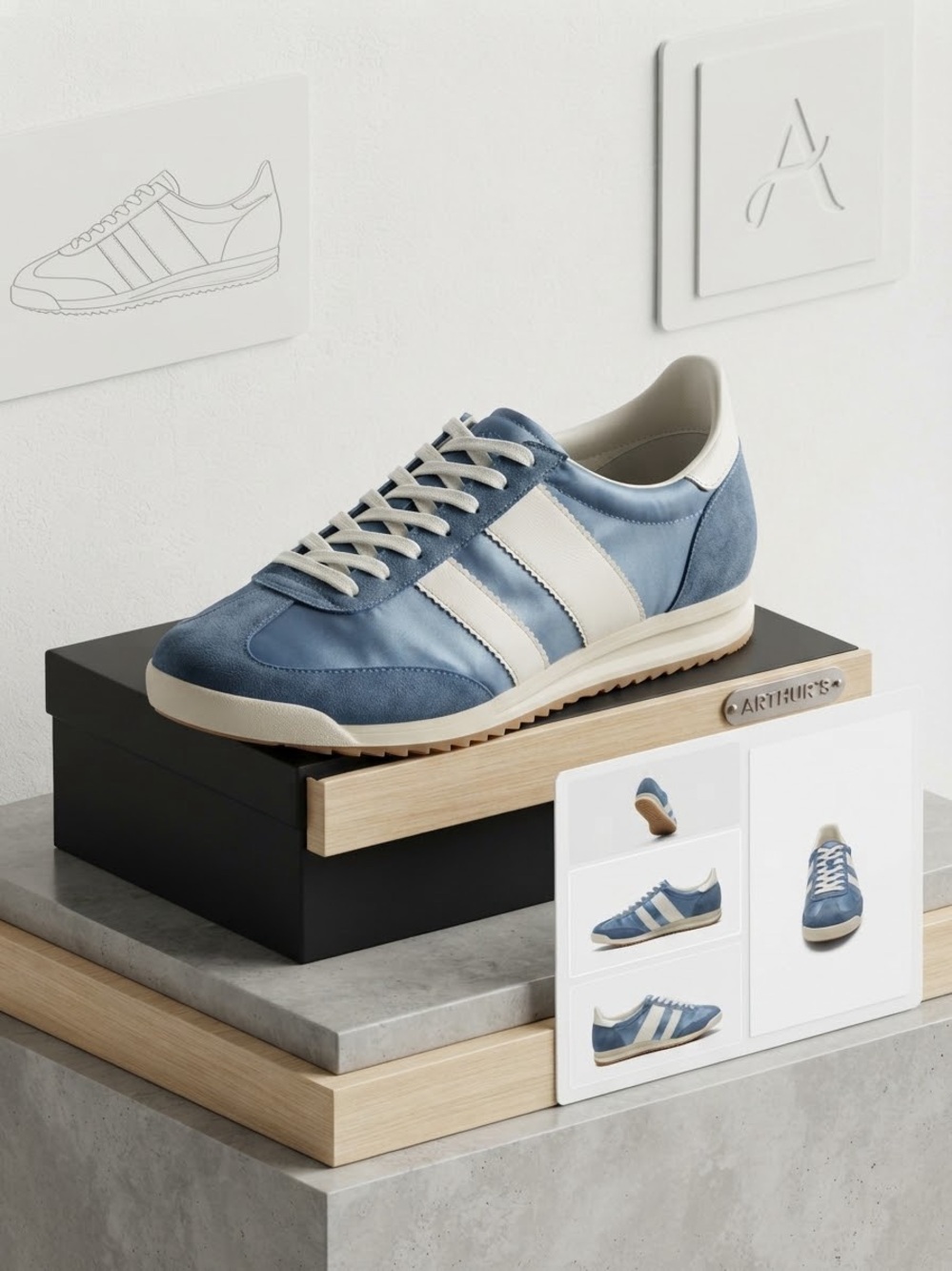 Madden Girl Blue & White Retro Runner Sneakers
